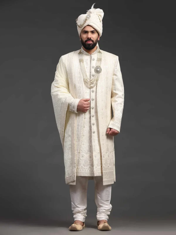 Royal Elegance: Handcrafted Sherwani with Exquisite Embroidery