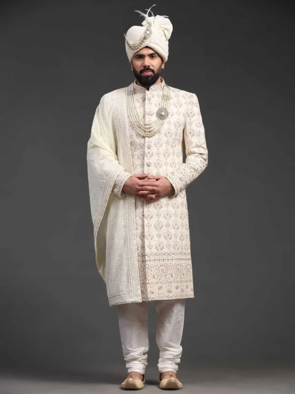 Royal Elegance: Handcrafted Sherwani with Exquisite Embroidery