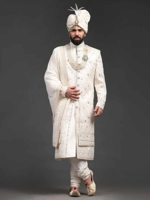 Royal Elegance: Handcrafted Sherwani with Exquisite Embroidery