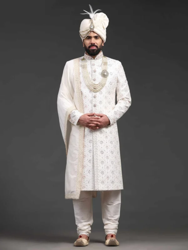 Royal Elegance: Handcrafted Sherwani with Exquisite Embroidery